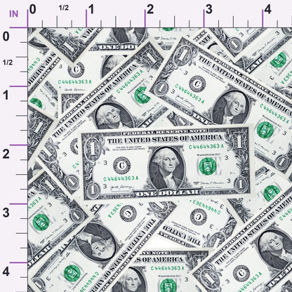 Greenback Stacks Pattern 1 Minky Fabric
