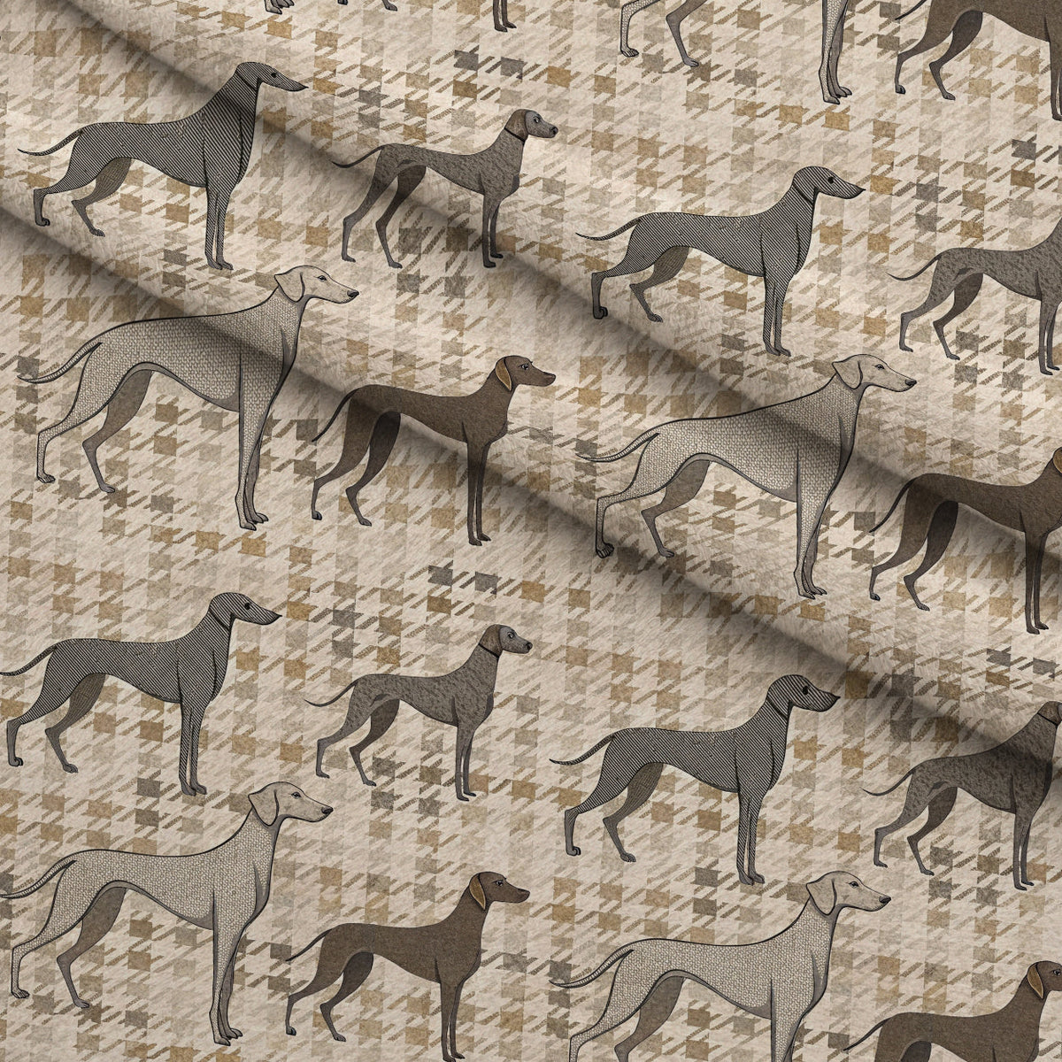 Greyhound Tweed Pattern 2 Minky Fabric