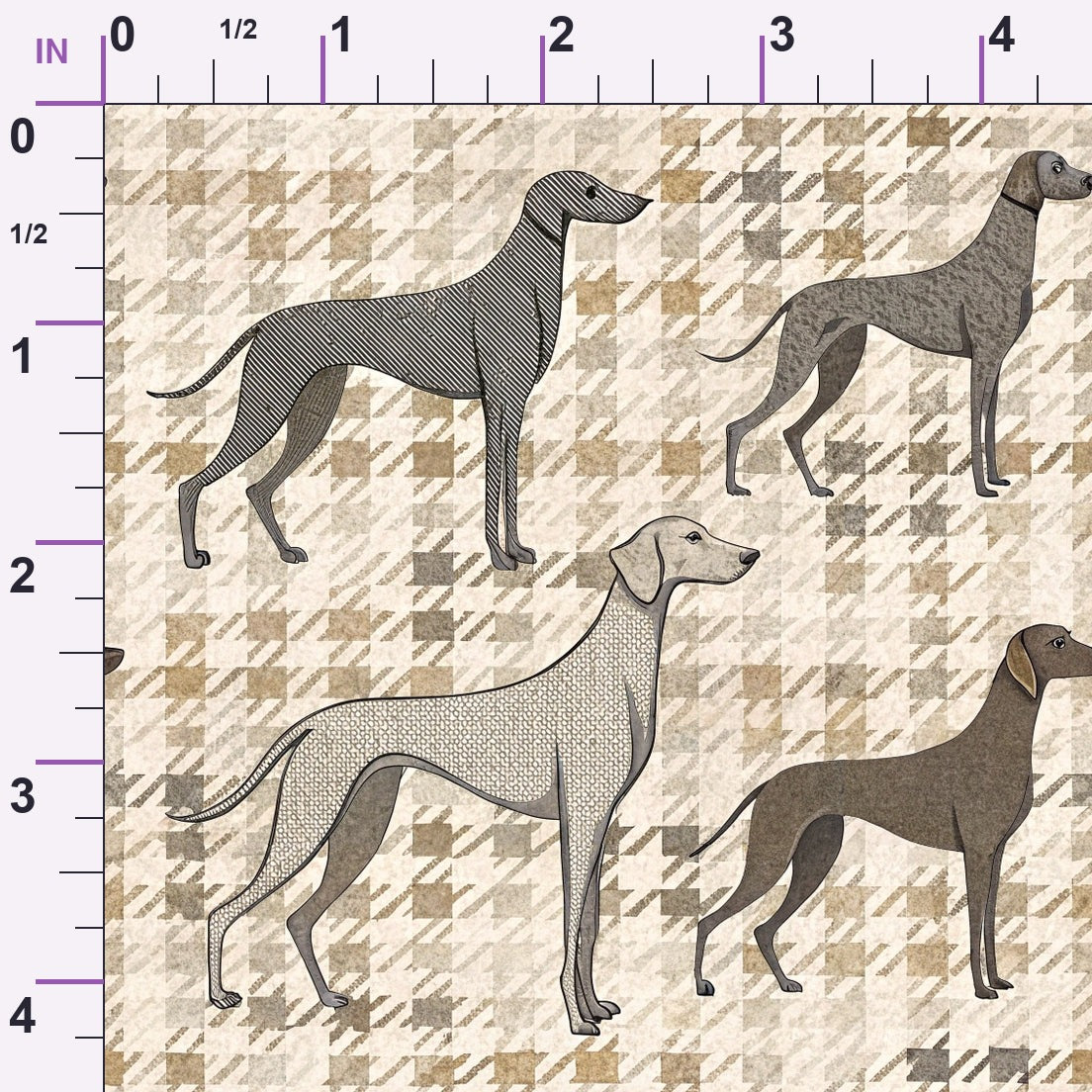 Greyhound Tweed Pattern 2 Minky Fabric