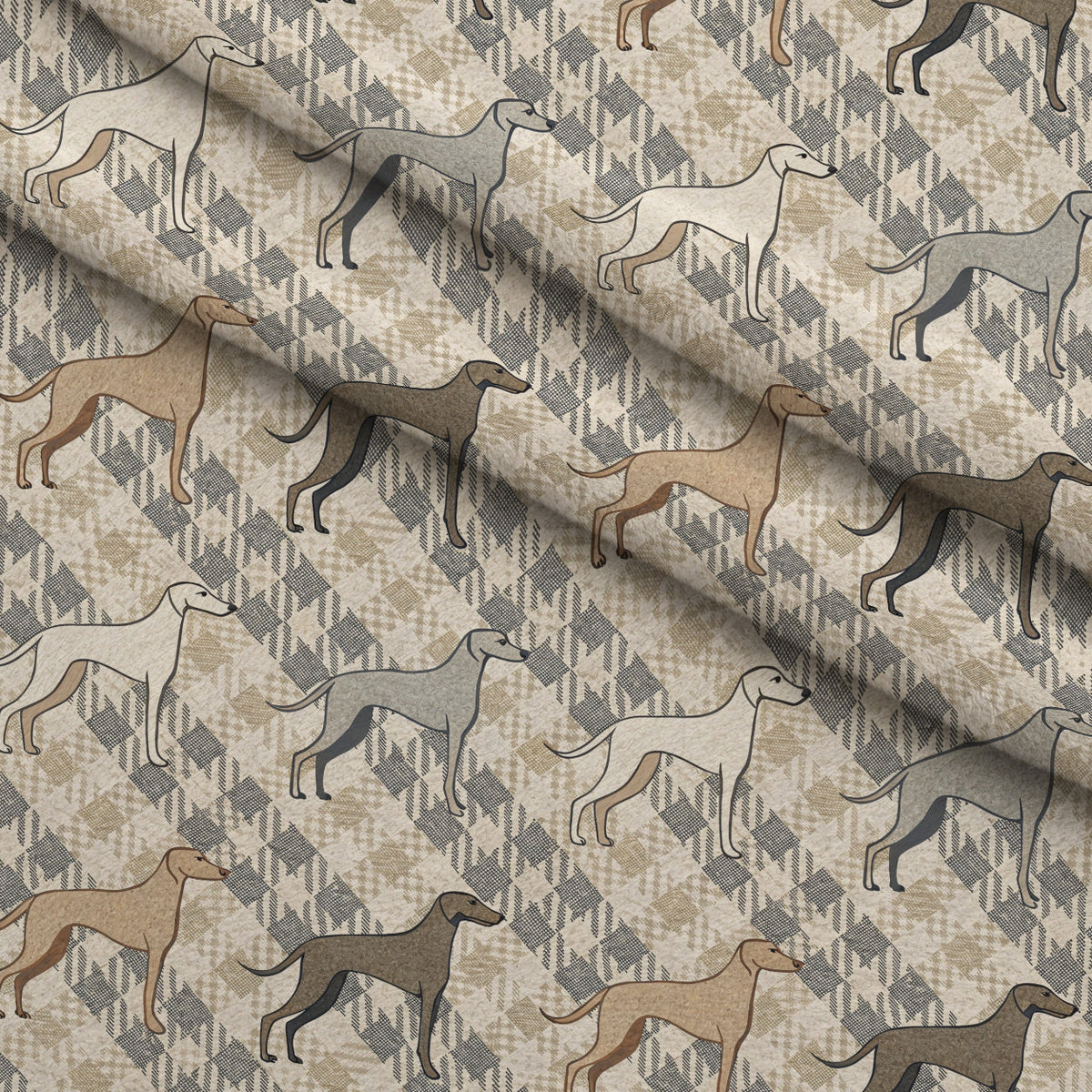 Greyhound Tweed Pattern 5 Minky Fabric