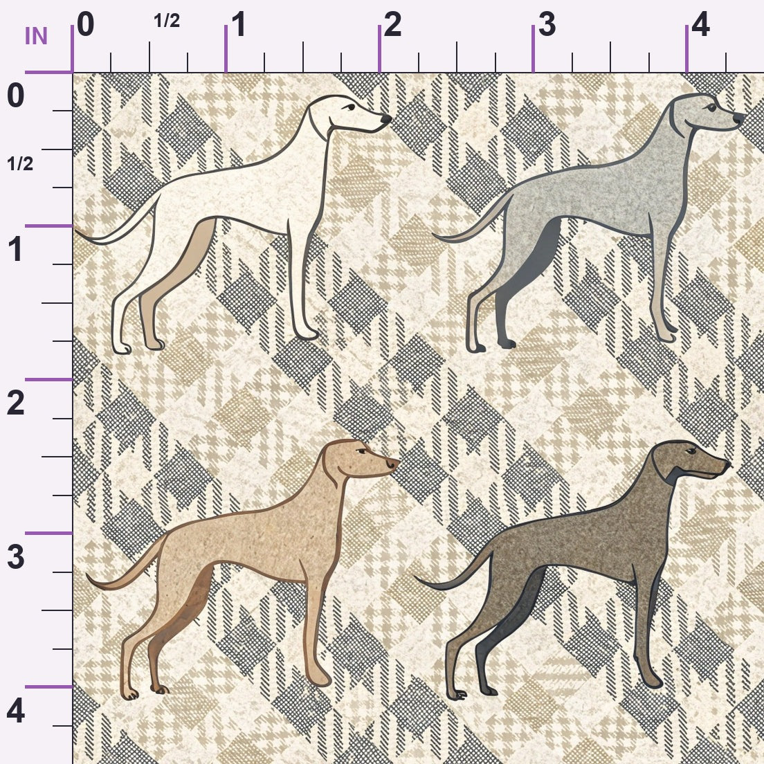 Greyhound Tweed Pattern 5 Minky Fabric