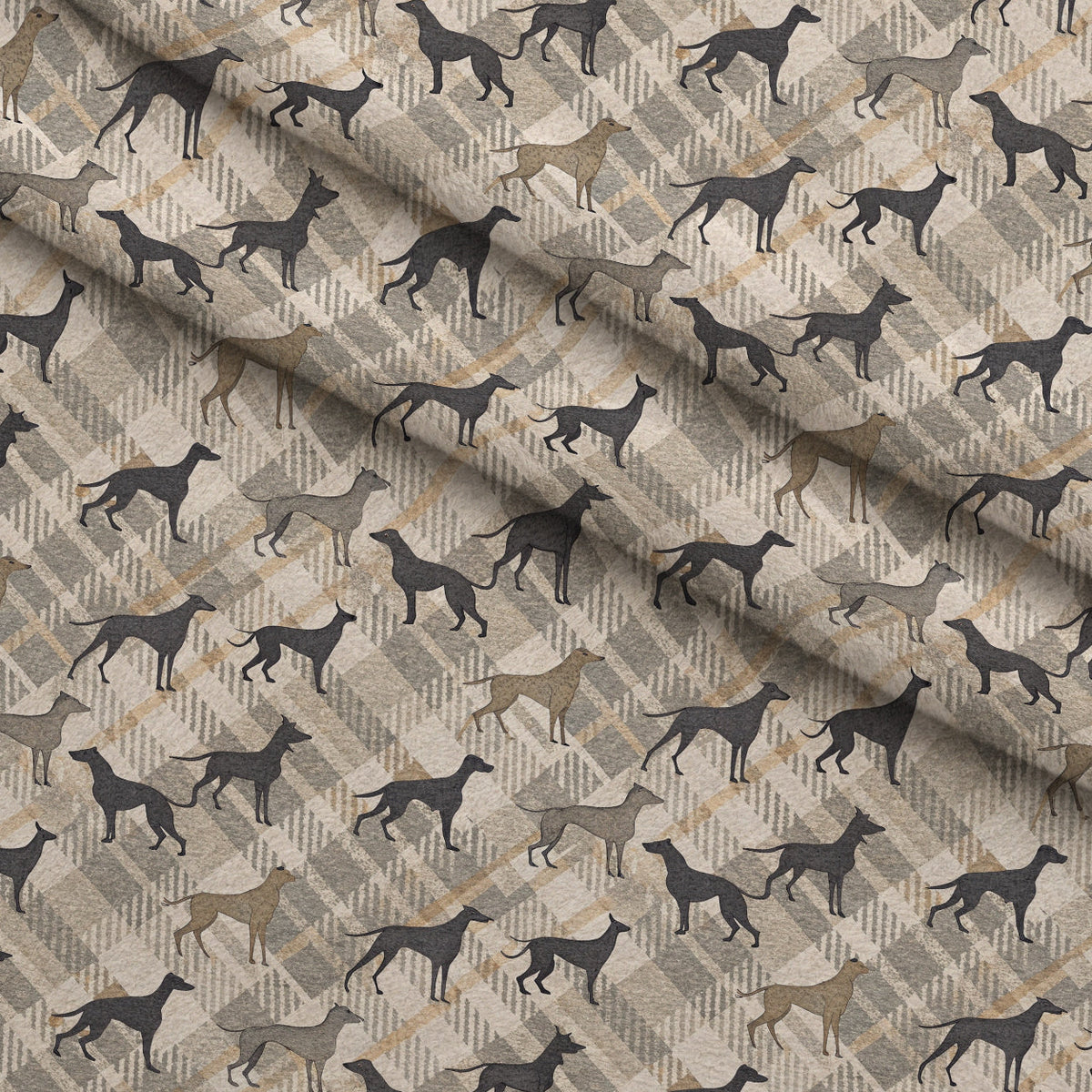 Greyhound Tweed Pattern 6 Minky Fabric