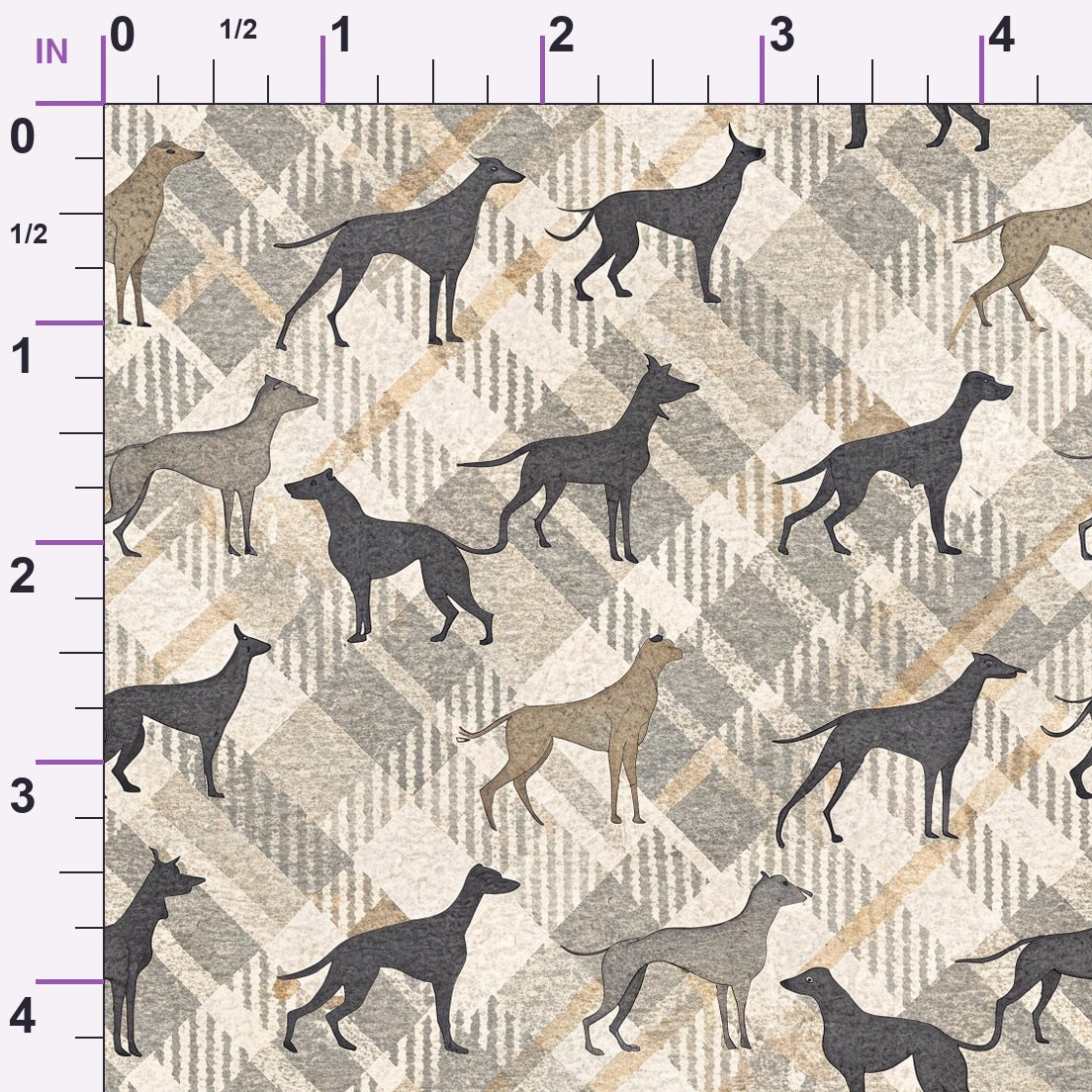 Greyhound Tweed Pattern 6 Minky Fabric