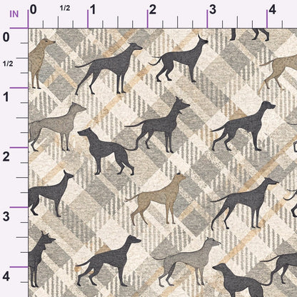 Greyhound Tweed Pattern 6 Minky Fabric