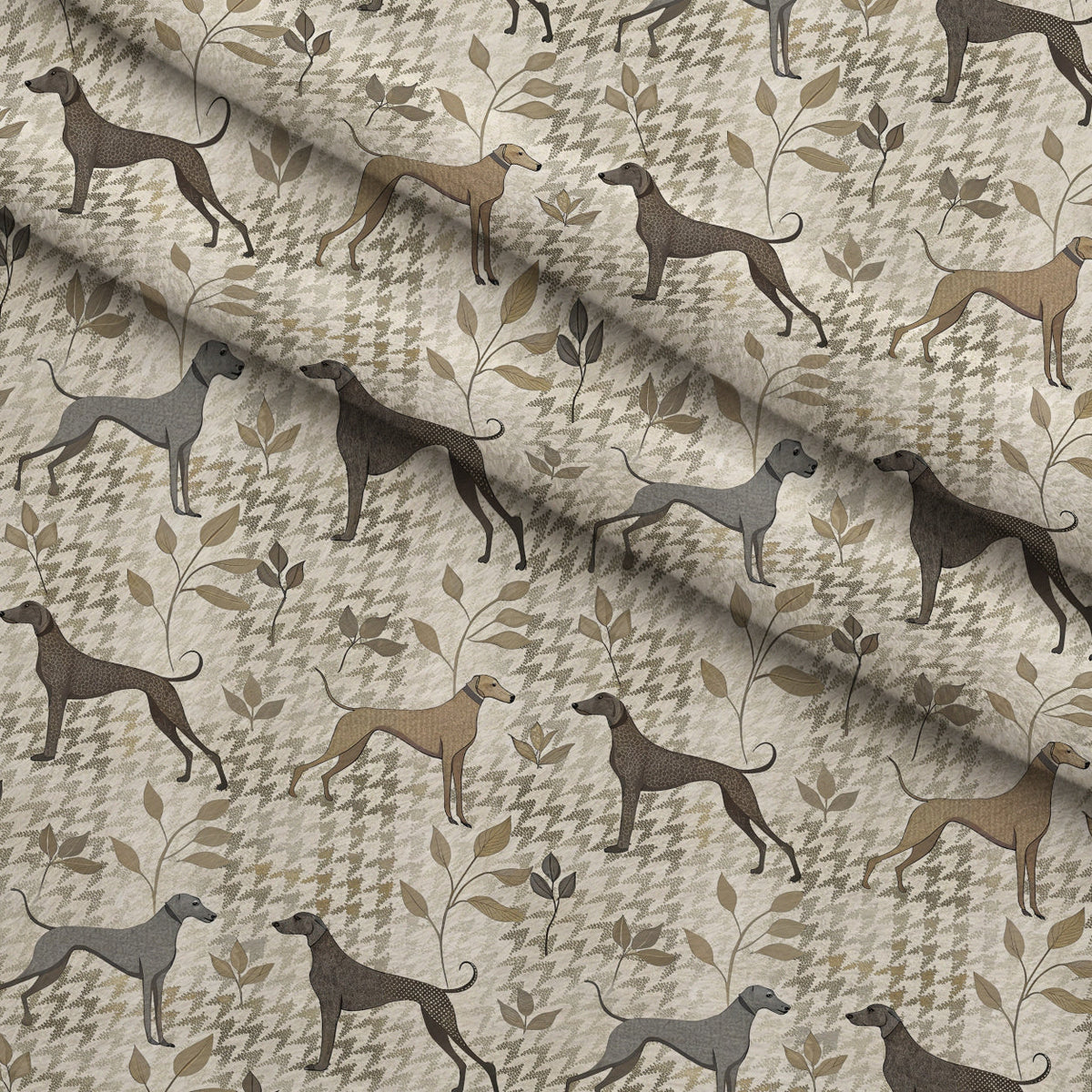 Greyhound Tweed Pattern 8 Minky Fabric