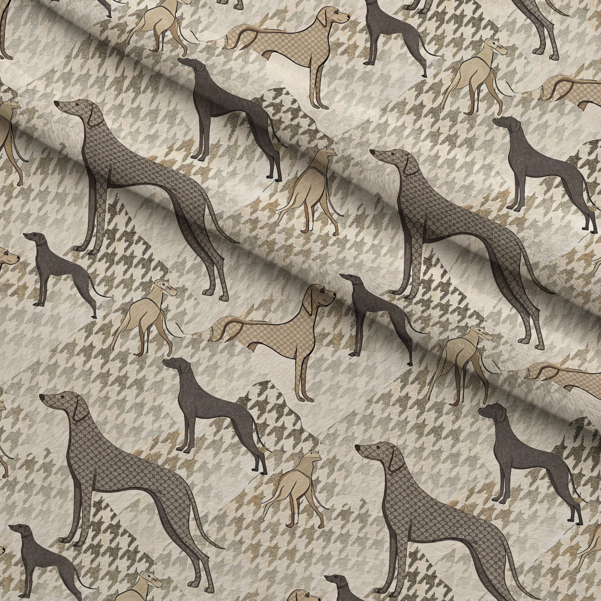 Greyhound Tweed Pattern 9 Minky Fabric