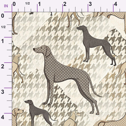 Greyhound Tweed Pattern 9 Minky Fabric