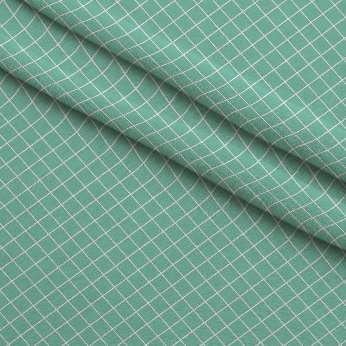 Grid Mint Minky Fabric