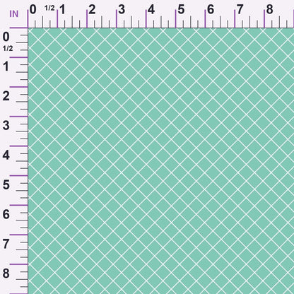 Grid Mint Minky Fabric
