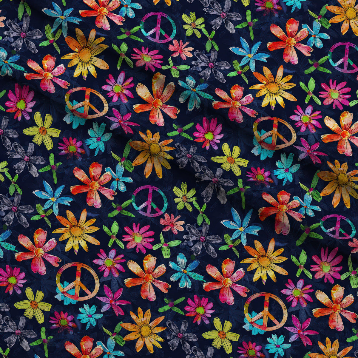 Groovy Peace Blooms Pattern 10 Minky Fabric
