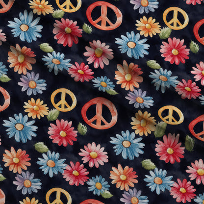 Groovy Peace Blooms Pattern 11 Minky Fabric