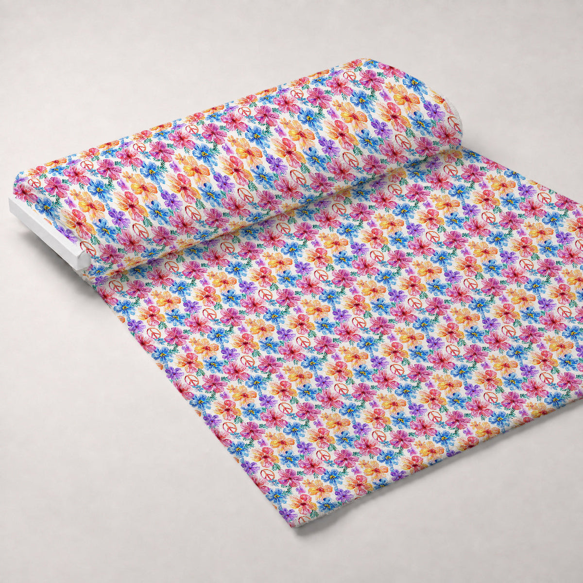 Groovy Peace Blooms Pattern 3 Minky Fabric