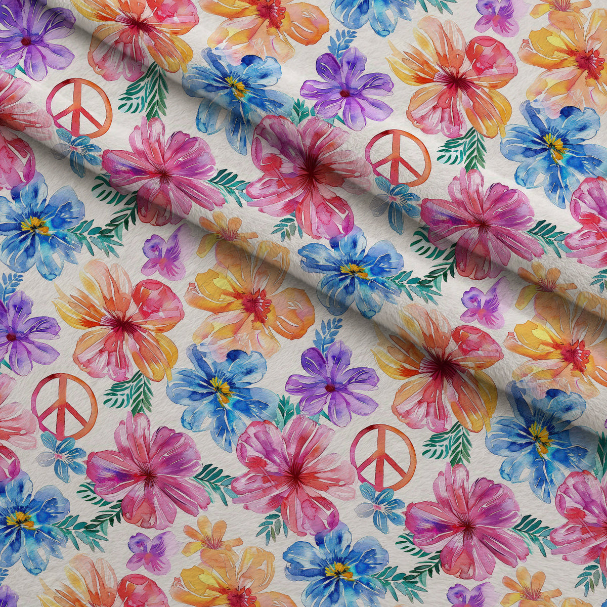 Groovy Peace Blooms Pattern 3 Minky Fabric