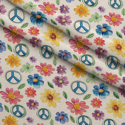 Groovy Peace Blooms Pattern 5 Minky Fabric