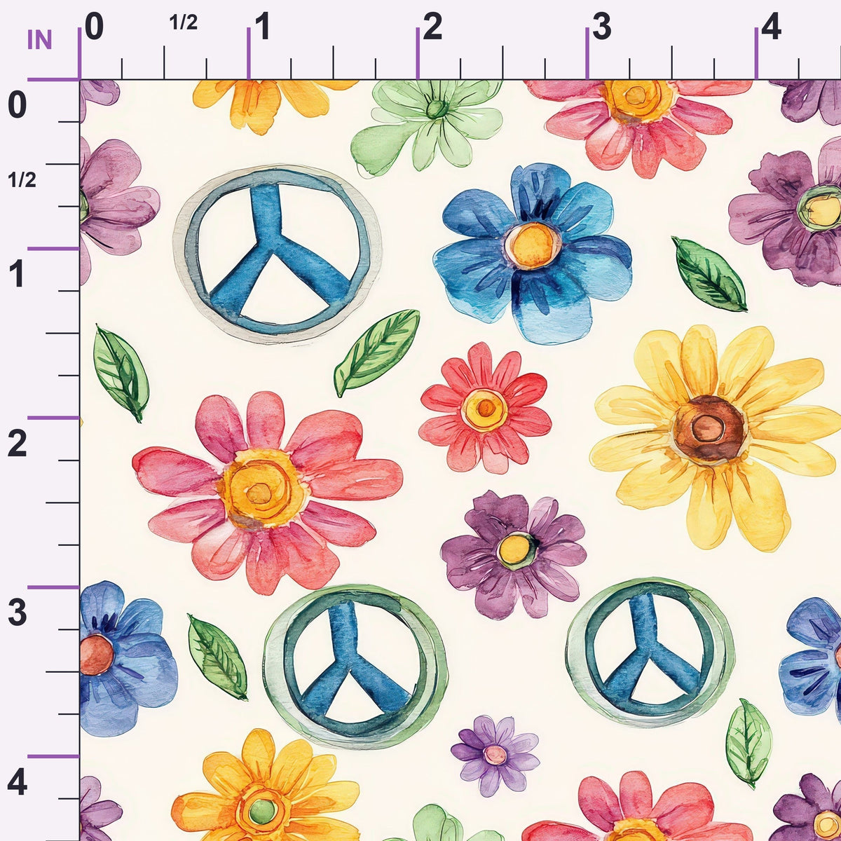 Groovy Peace Blooms Pattern 5 Minky Fabric