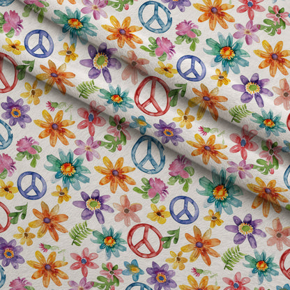 Groovy Peace Blooms Pattern 6 Minky Fabric