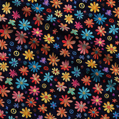 Groovy Peace Blooms Pattern 7 Minky Fabric