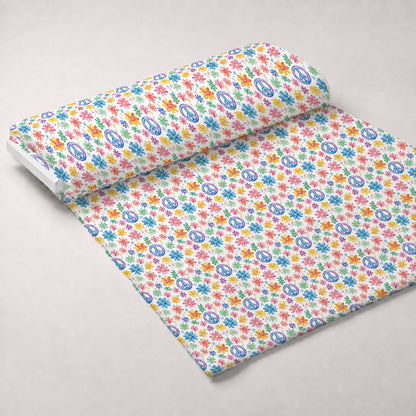 Groovy Peace Blooms Pattern 8 Minky Fabric