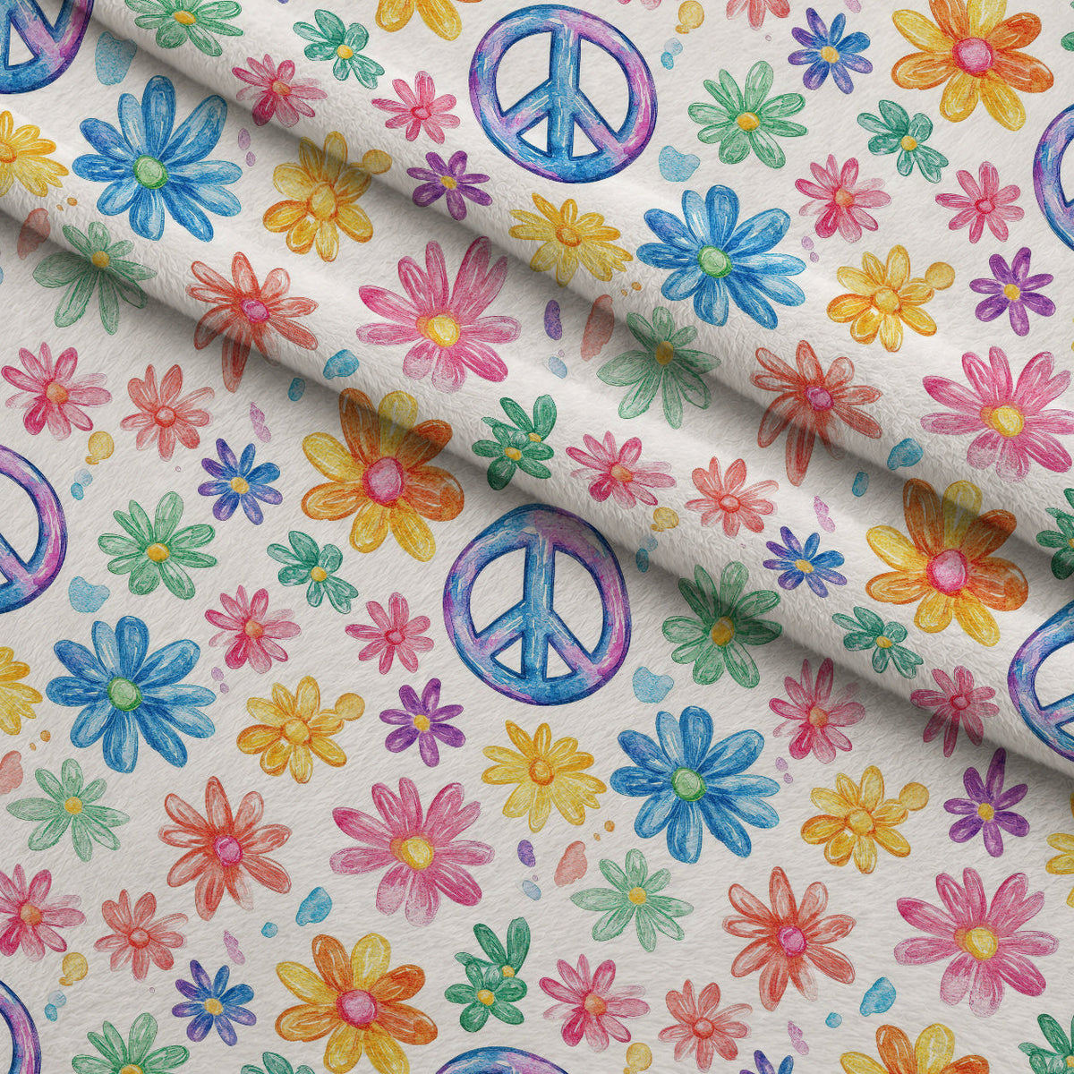 Groovy Peace Blooms Pattern 8 Minky Fabric