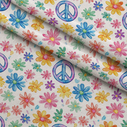 Groovy Peace Blooms Pattern 8 Minky Fabric