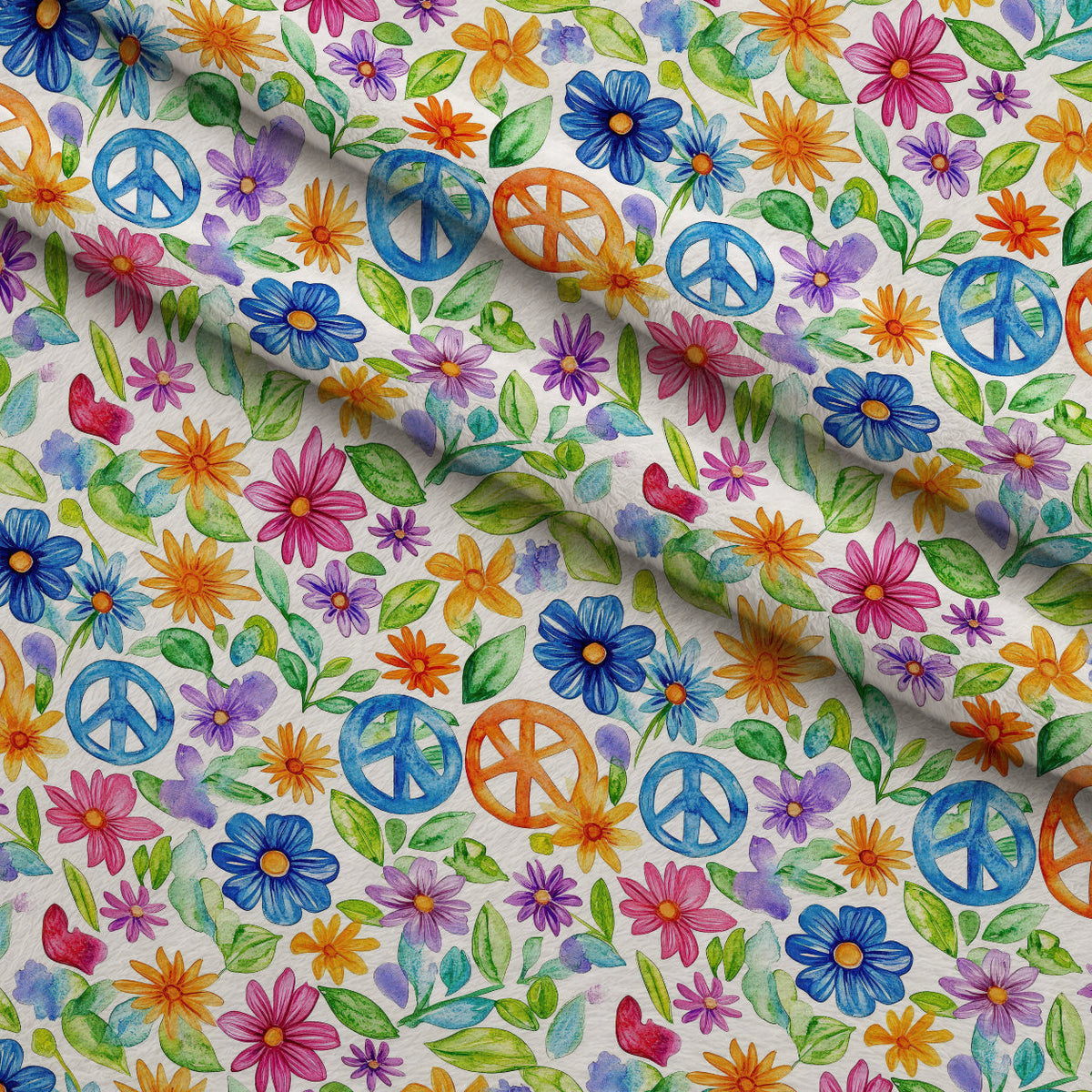 Groovy Peace Blooms Pattern 9 Minky Fabric