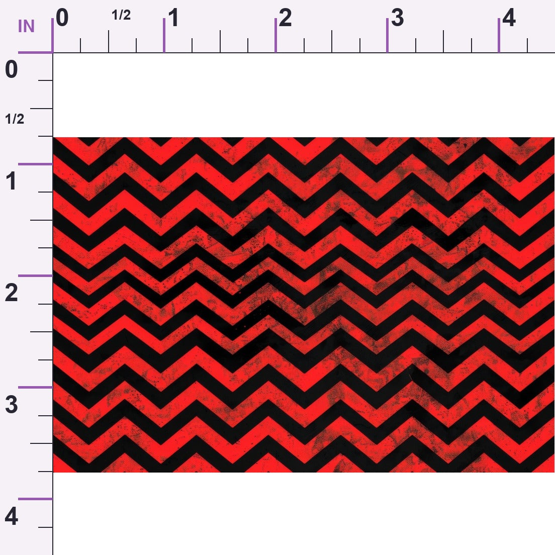 Grunge Red and Black Chevron Pattern Minky Fabric