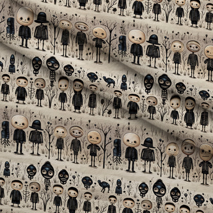 Halloween Skeleton Pattern 27 Minky Fabric