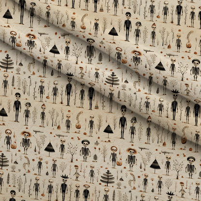 Halloween Skeleton Pattern 8 Minky Fabric
