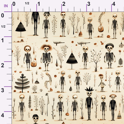 Halloween Skeleton Pattern 8 Minky Fabric