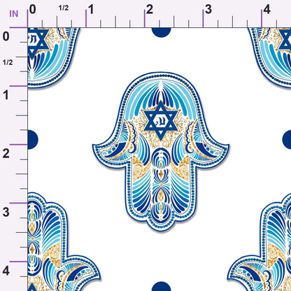 Hamsa Heritage Pattern 8 Minky Fabric