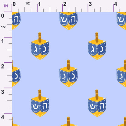 Hanukkah Gifts Pattern 1 Blue Minky Fabric