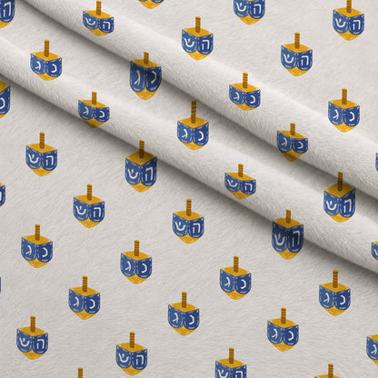 Hanukkah Gifts Pattern 1 White Minky Fabric