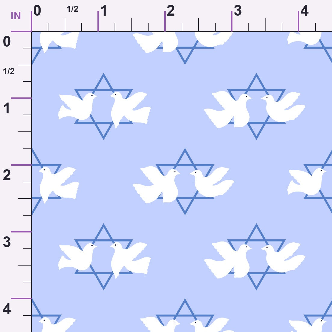 Hanukkah Gifts Pattern 15 Blue Minky Fabric