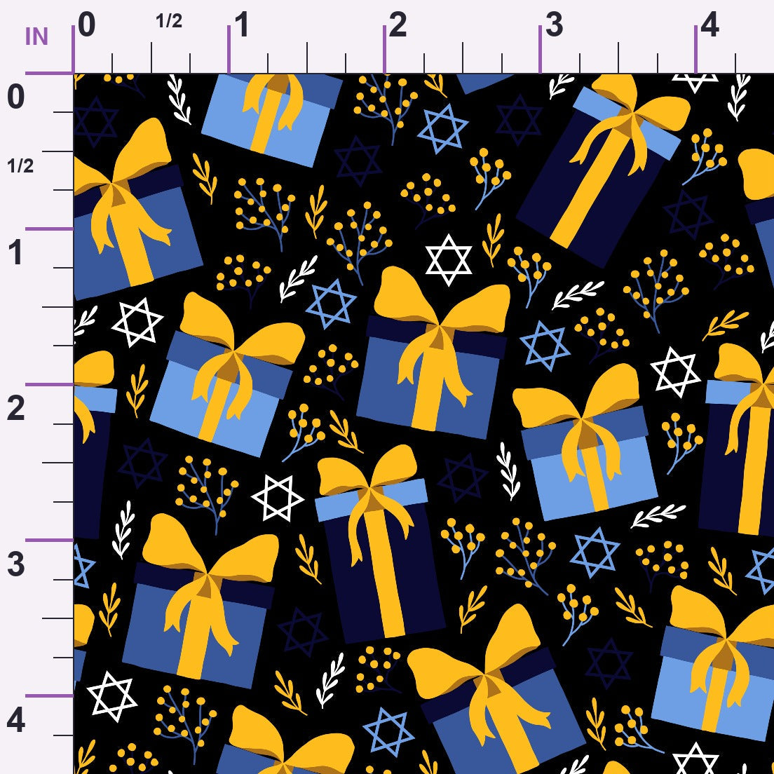 Hanukkah Gifts Pattern 16 Minky Fabric