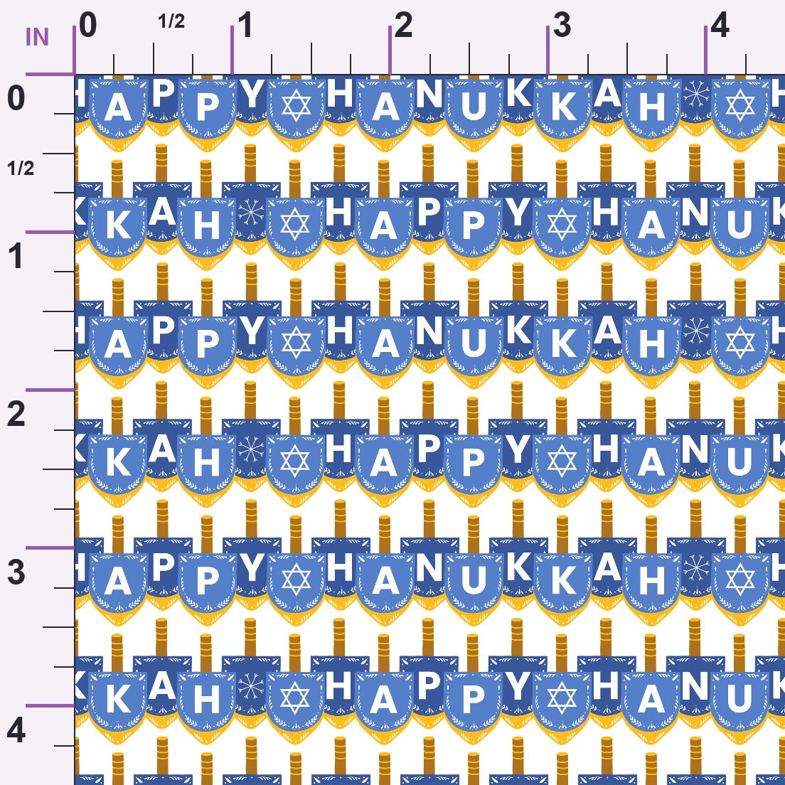 Hanukkah Gifts Pattern 8 White Minky Fabric