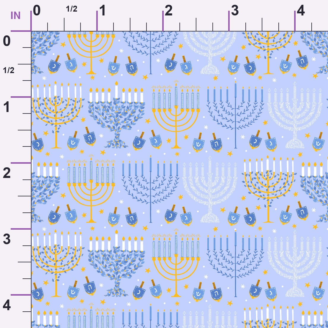 Hanukkah Gifts Pattern 9 Blue Minky Fabric