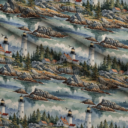 Harbor Beacon Pattern 1 Minky Fabric
