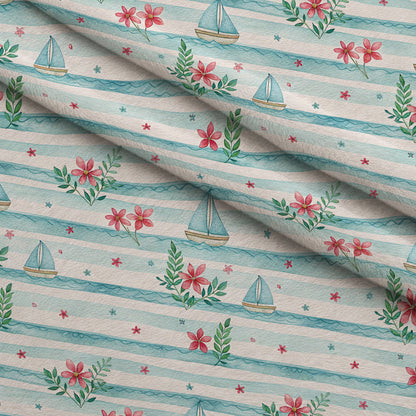Harbor Blossoms Pattern 30 Minky Fabric