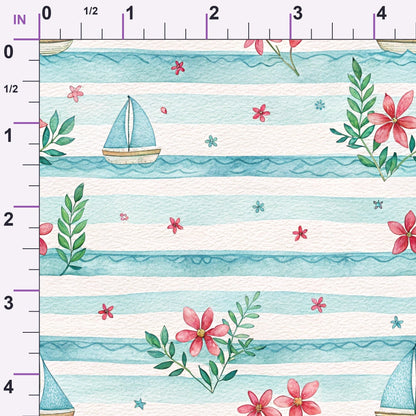 Harbor Blossoms Pattern 30 Minky Fabric