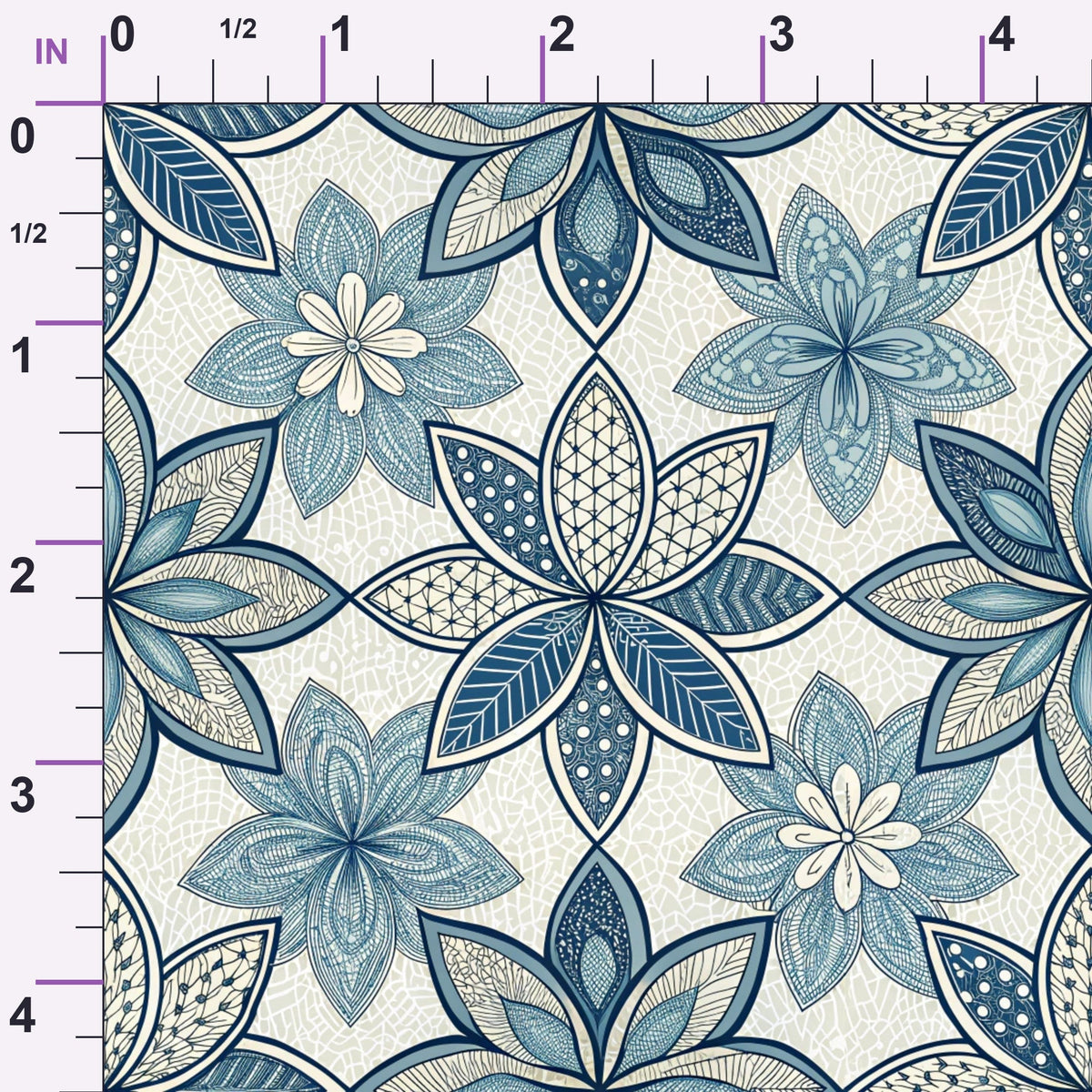 Harbor Blossoms Pattern 4 Minky Fabric