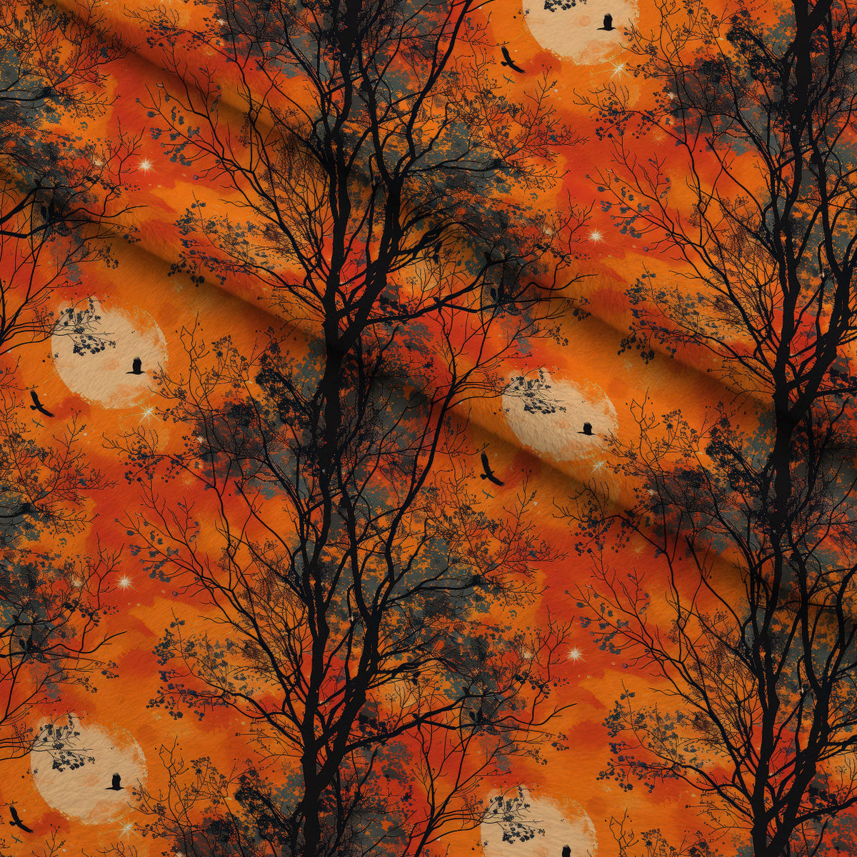 Harvest Moon Branches Pattern 4 Minky Fabric