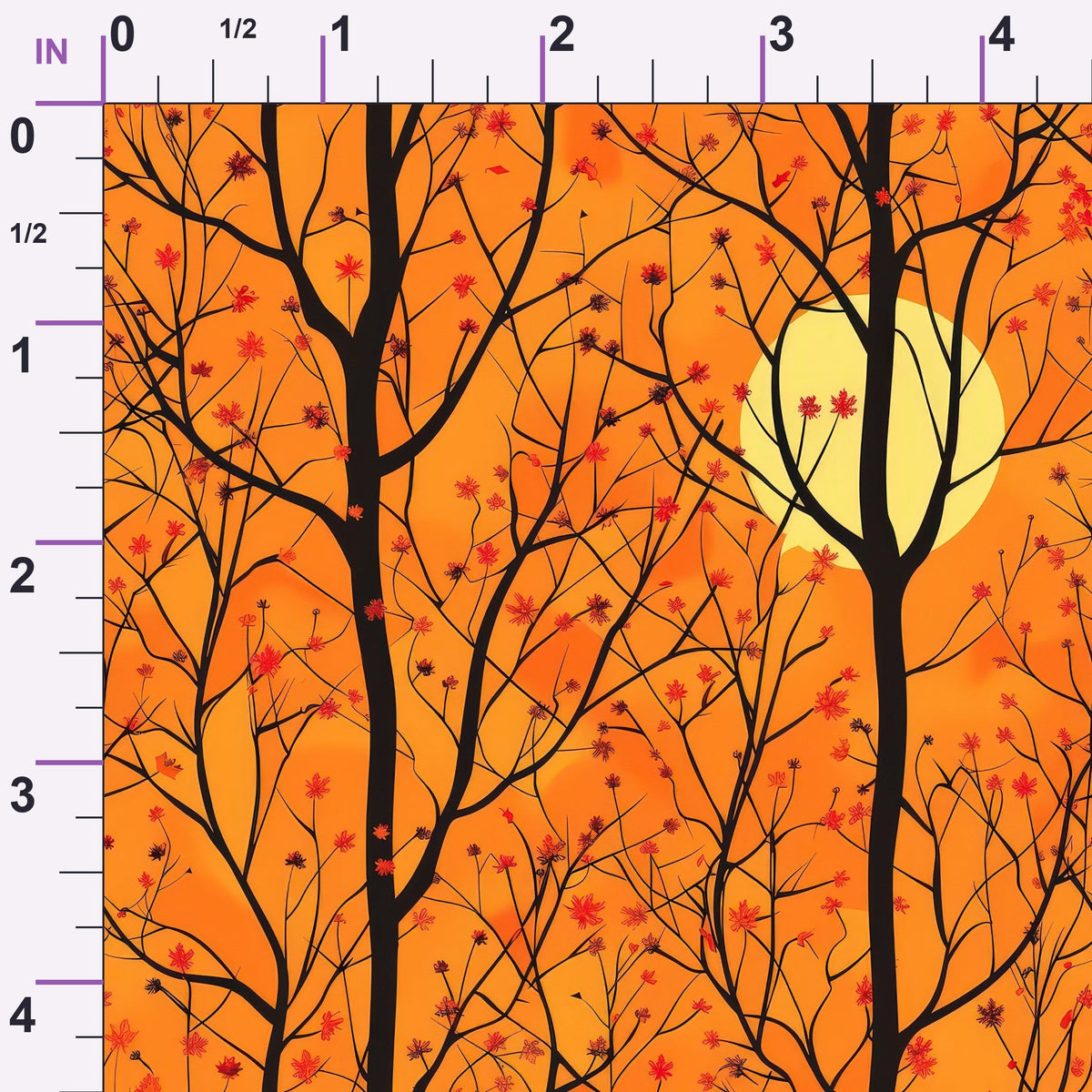 Harvest Moon Branches Pattern 7 Minky Fabric