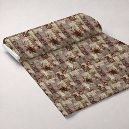 Heirloom Collage Pattern 10 Minky Fabric