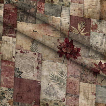 Heirloom Collage Pattern 11 Minky Fabric