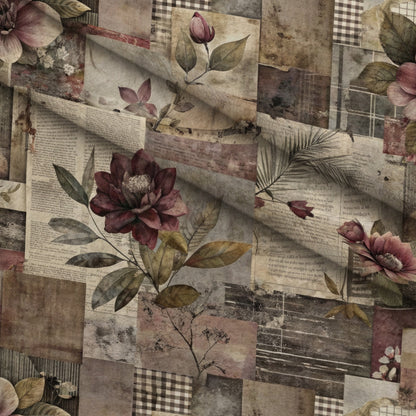 Heirloom Collage Pattern 12 Minky Fabric