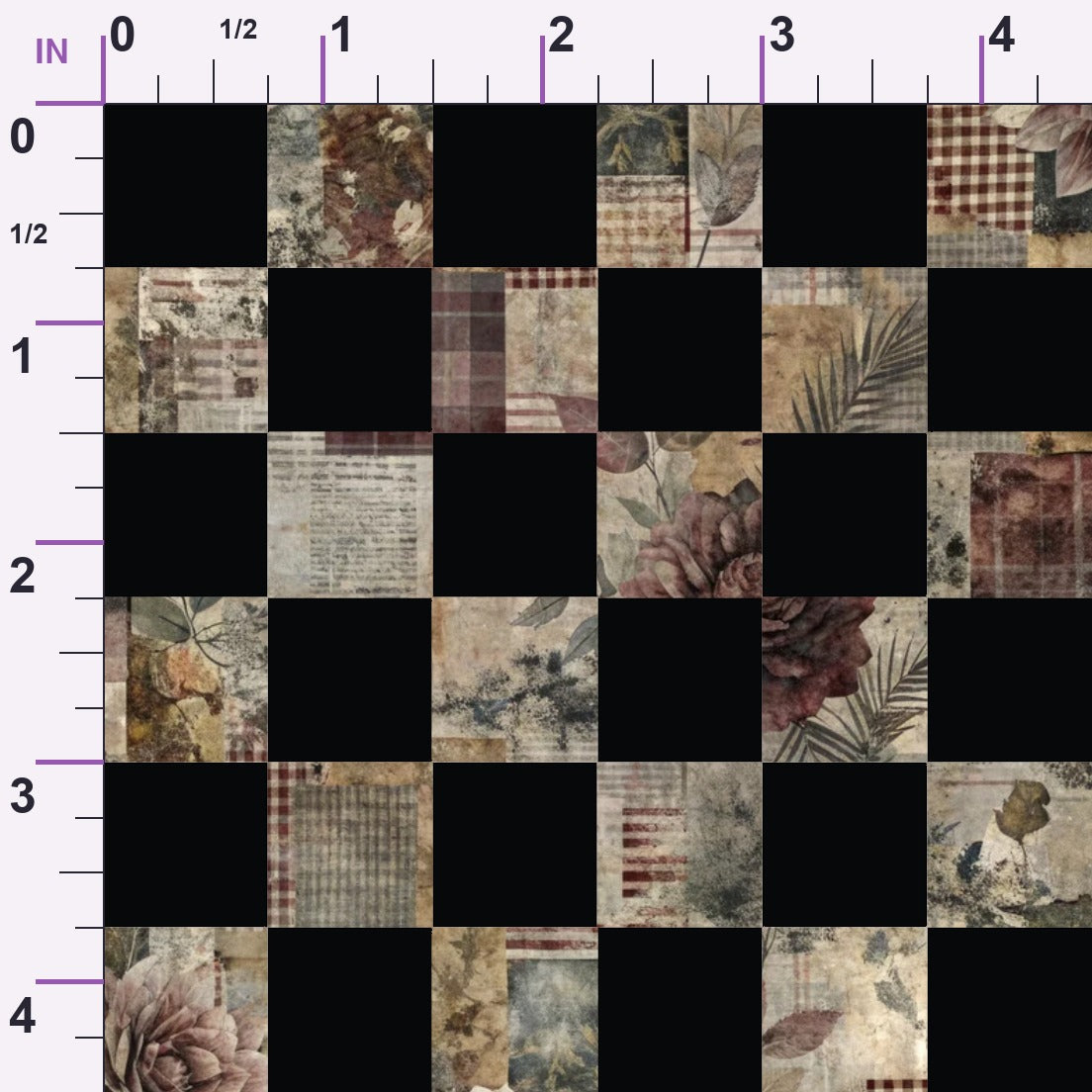 Heirloom Collage Pattern 13 Minky Fabric
