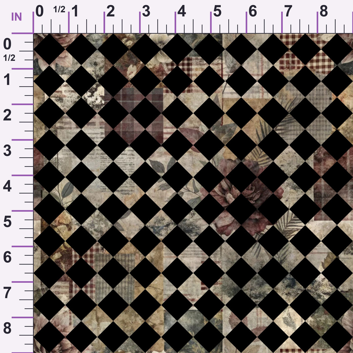 Heirloom Collage Pattern 14 Minky Fabric