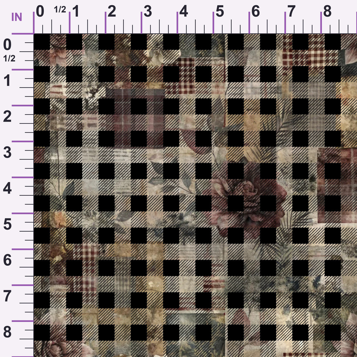 Heirloom Collage Pattern 15 Minky Fabric