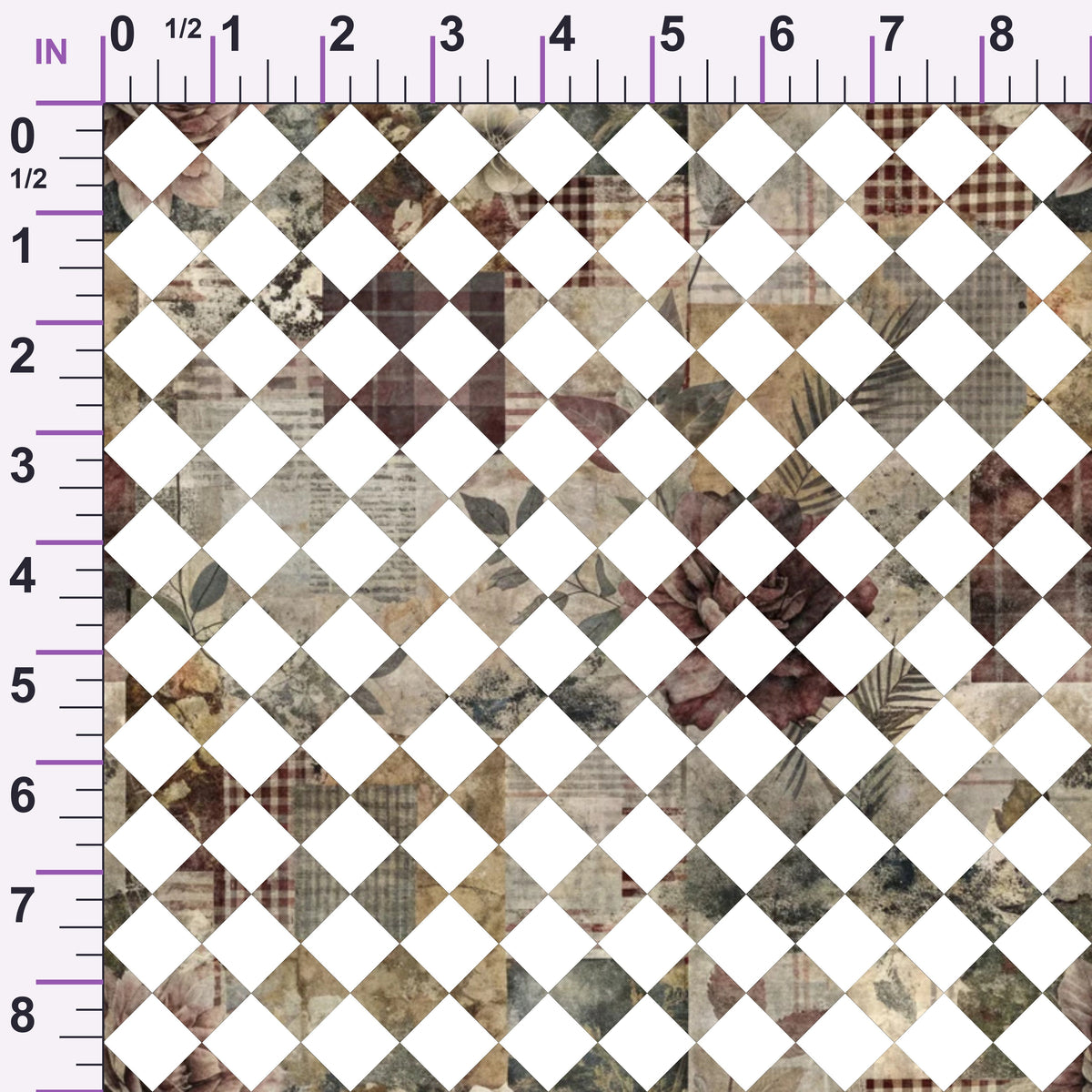 Heirloom Collage Pattern 17 Minky Fabric