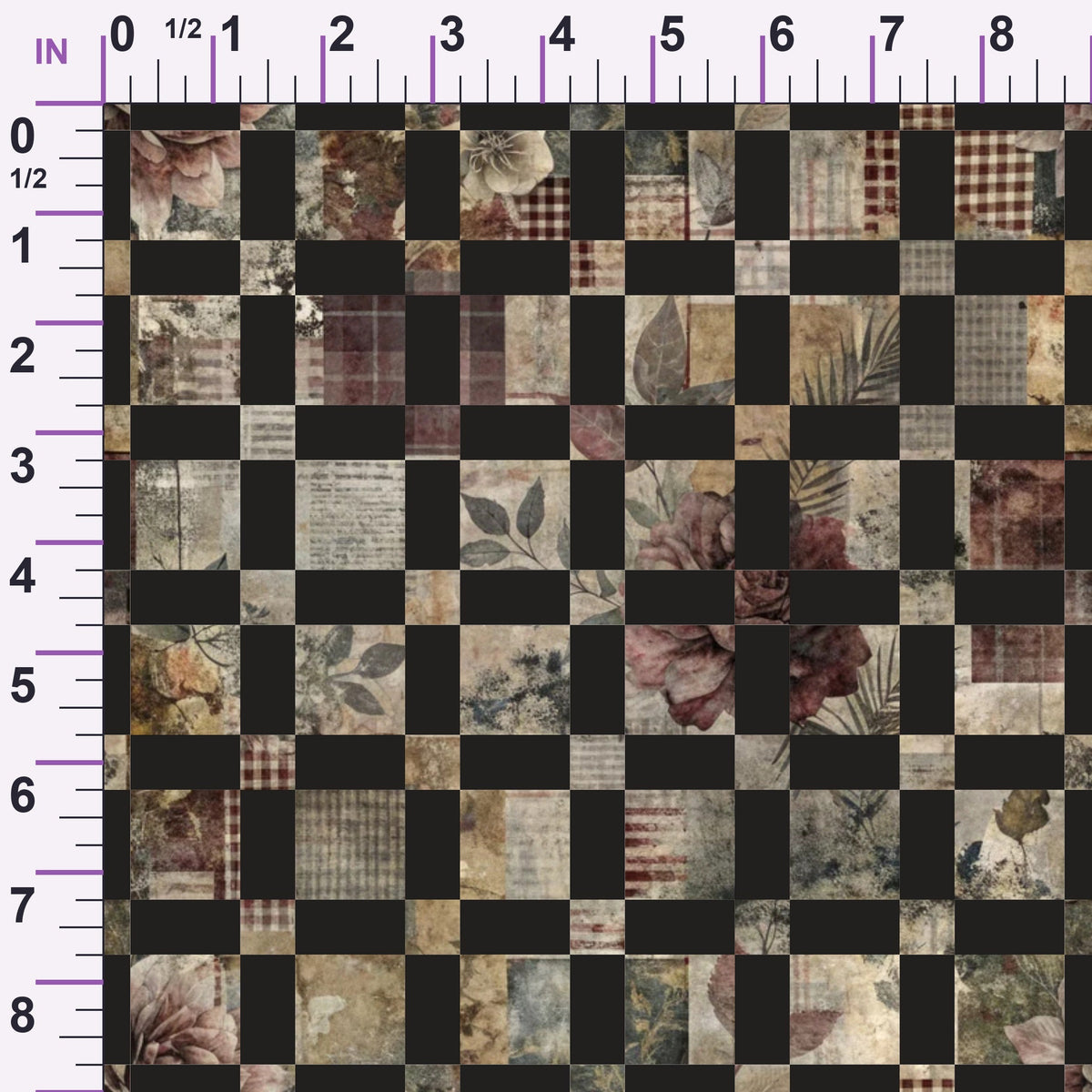 Heirloom Collage Pattern 18 Minky Fabric